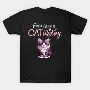 Everyday Is Caturday Quote For Cat Lovers T-Shirt